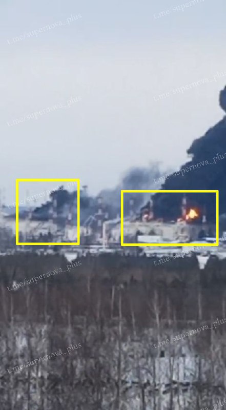 Fire raging at the oil pumping station near Almetyevsk, Tatarstan region