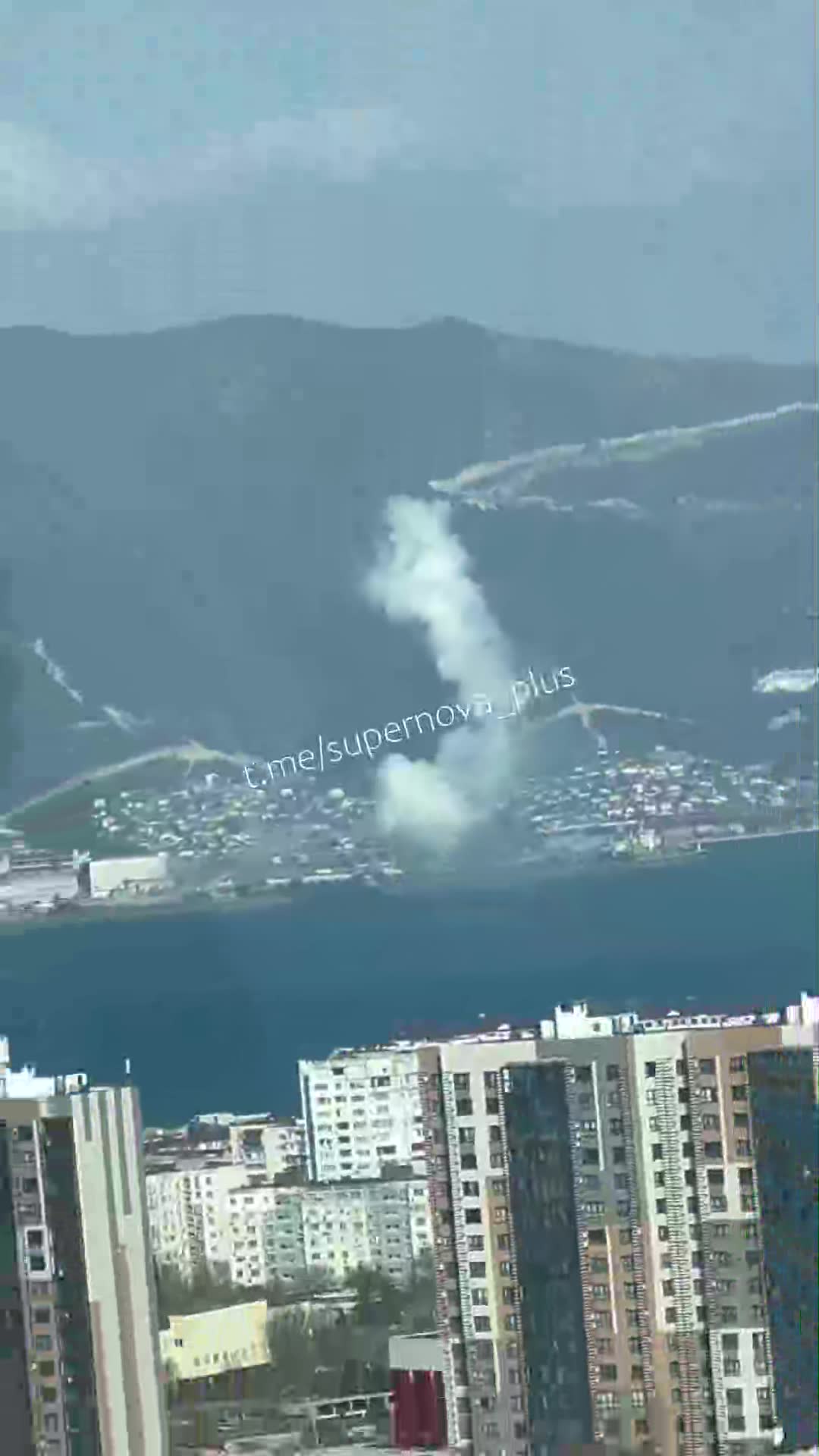 Air defense worked in Novorossiysk, Krasnodar Krai of Russia