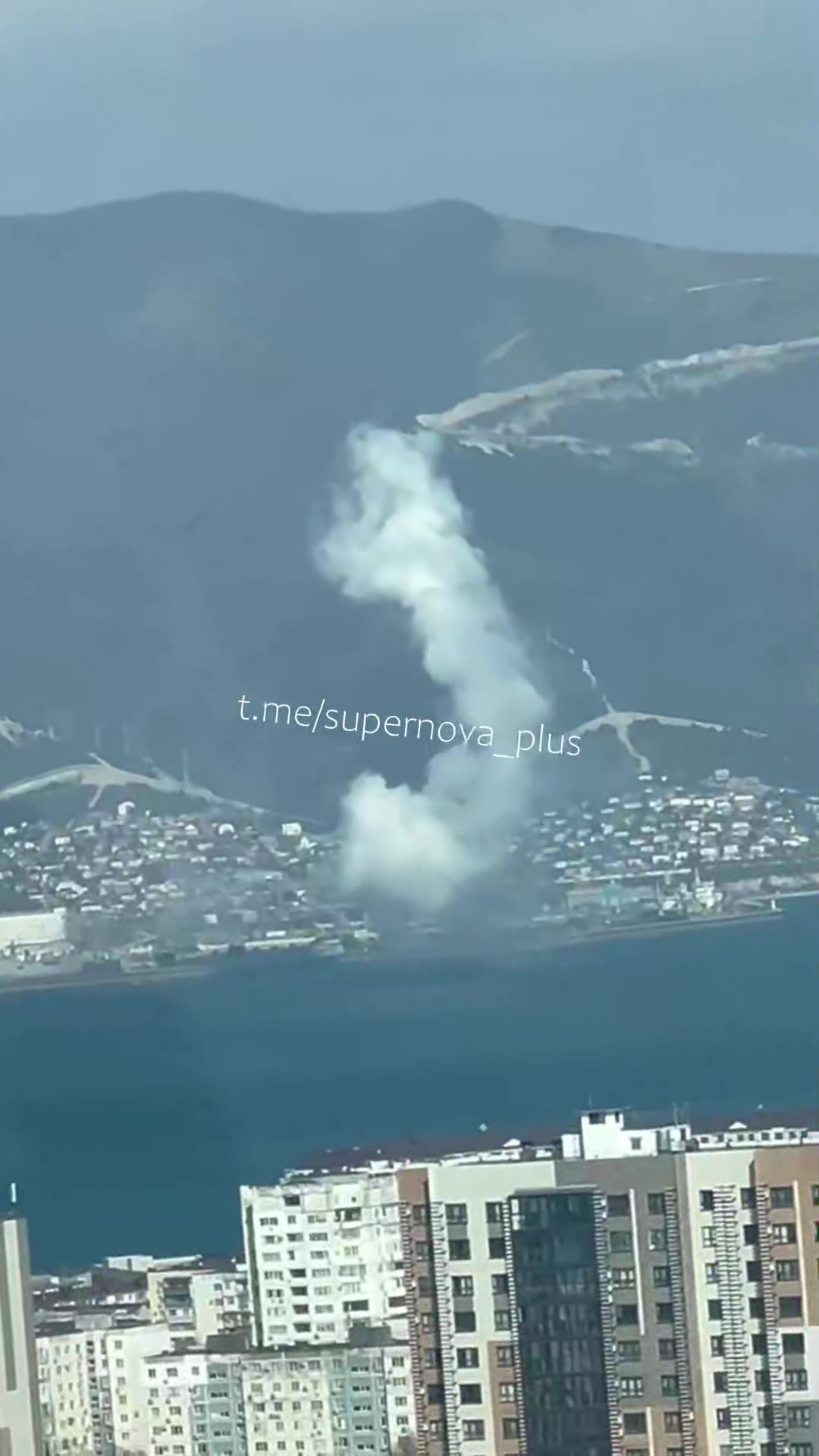 Air defense worked in Novorossiysk, Krasnodar Krai of Russia