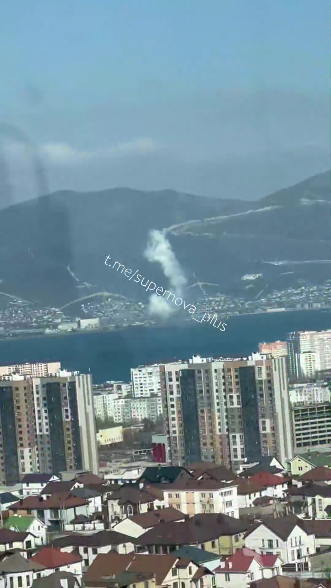 Air defense worked in Novorossiysk, Krasnodar Krai of Russia