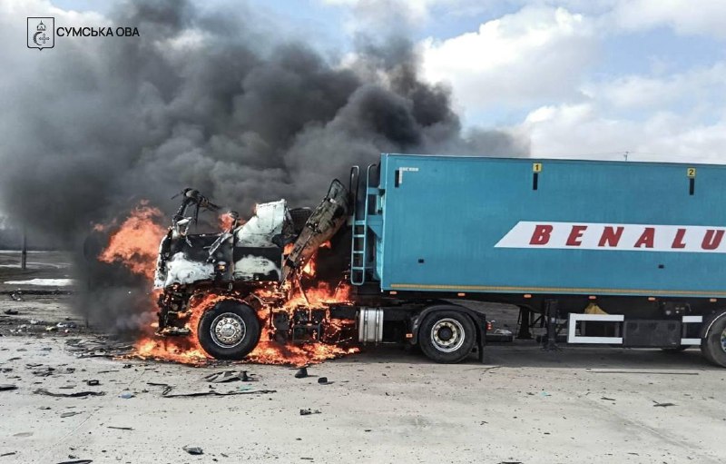 1 person killed as result of drone strike at the truck with grain in Sumy region