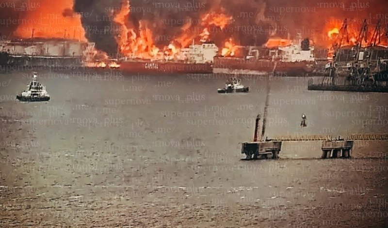 Ust-Luga, Leningrad Region — A strike has been reported on NOVATEK-Ust-Luga LLC. A tanker  Capital belonging to the shadow fleet is on fire. Another tanker is also visible on fire.