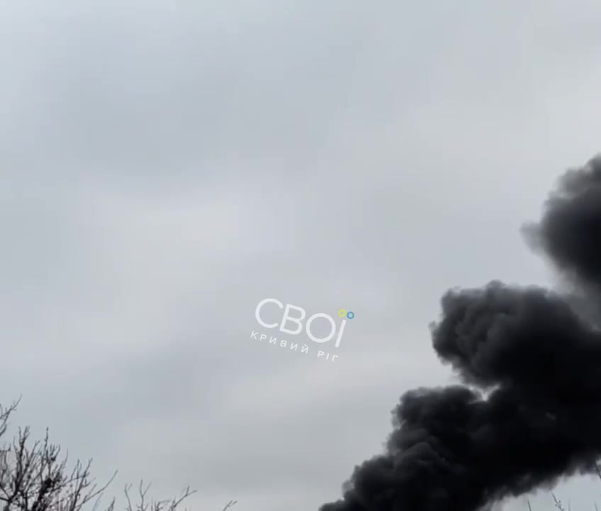 Fire as result of drone attack against infrastructure in Kryvyi Rih