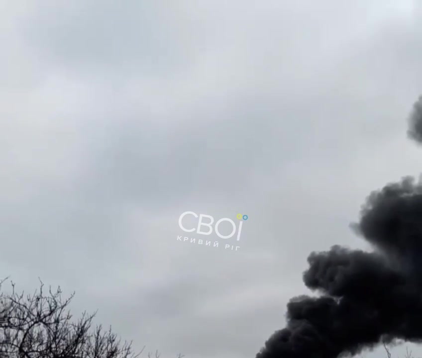 Fire as result of drone attack against infrastructure in Kryvyi Rih