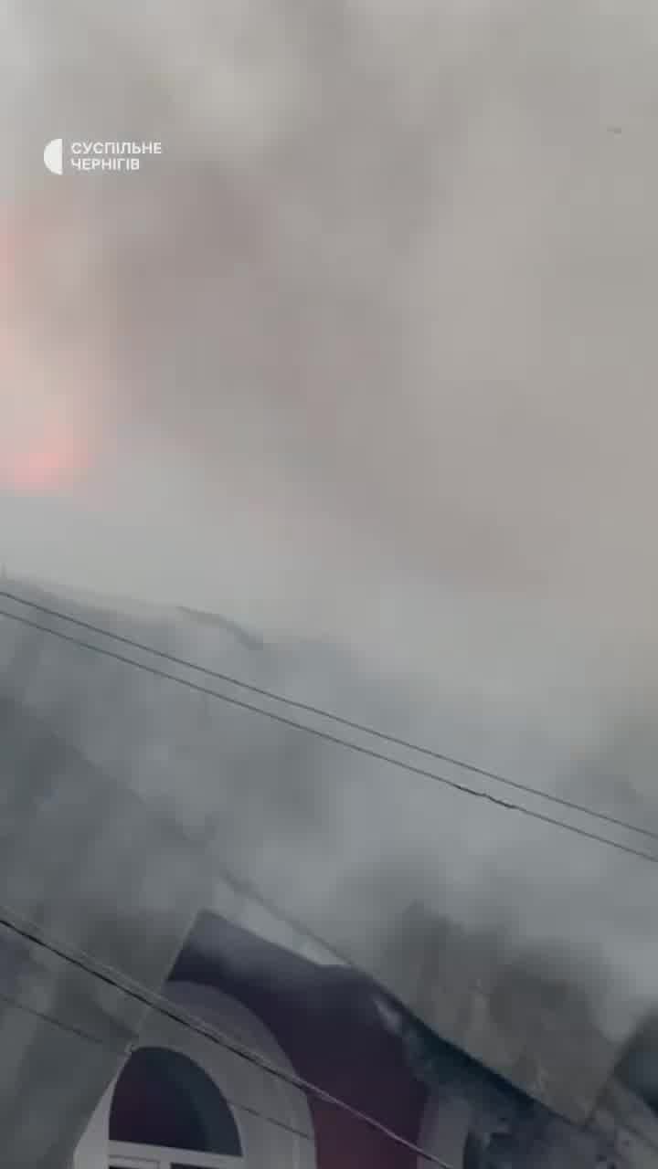 Fire at Pryluky city hall after drone strike