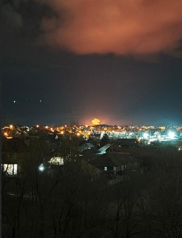 Drones hit ammunition depot in Perevalsk at the occupied part of Luhansk region