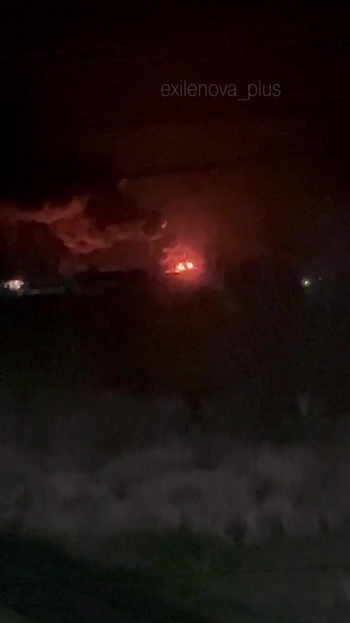 Explosions and fire reported in Dovzhansk at the occupied part of Luhansk region of Ukraine