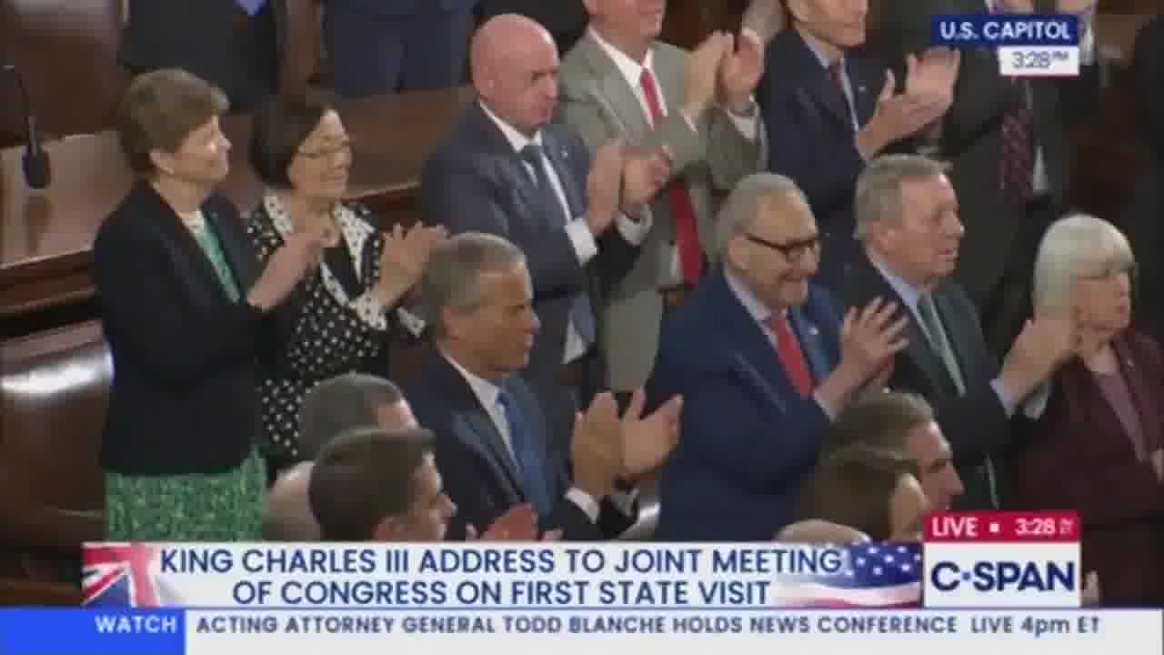 King Charles reminds Trump and MAGA that NATO invoked Article 5 for the first time after 9/11, when all alliance members came to the aid of the United States. “Today, Mr. Speaker, that same unyielding resolve is needed for the defense of Ukraine and her most courageous people,” the king said, receiving a standing ovation