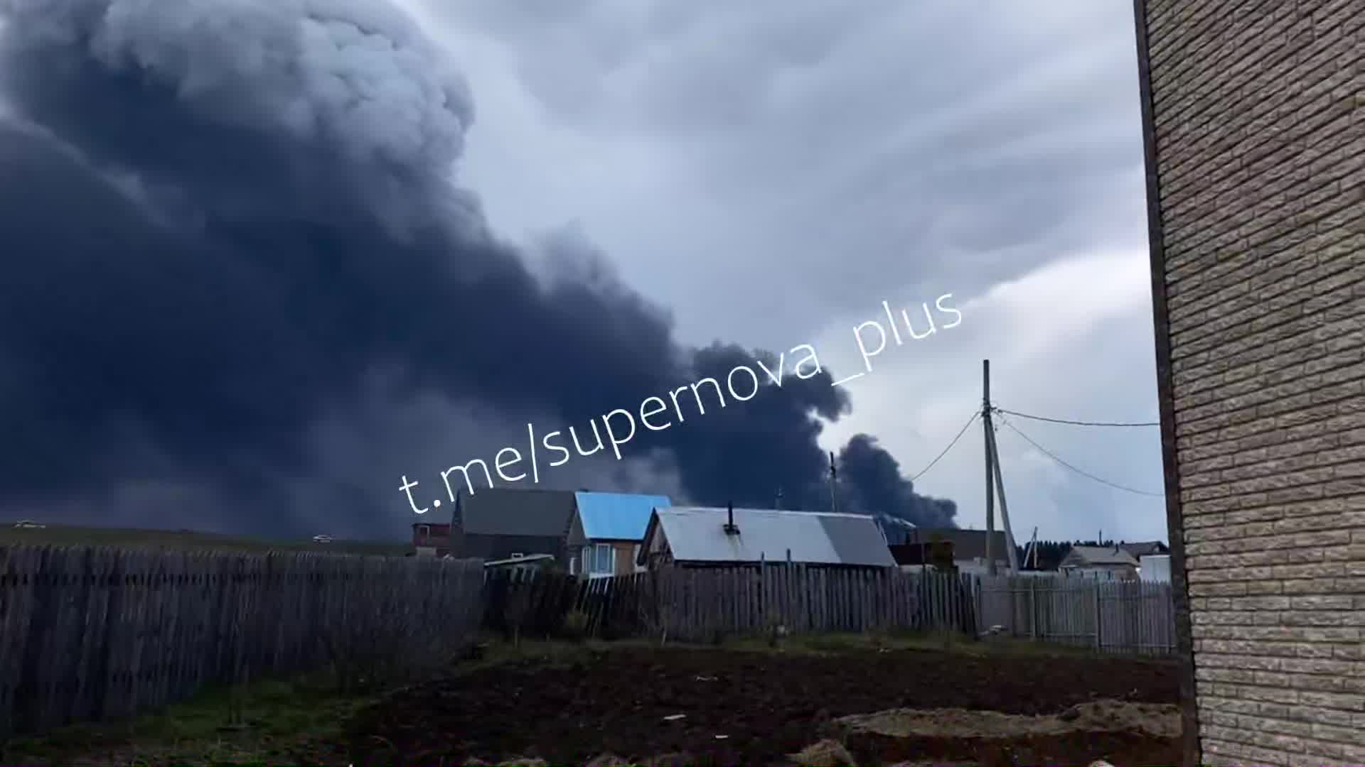 Thick smoke and rain with oil particles in Perm after drones raid