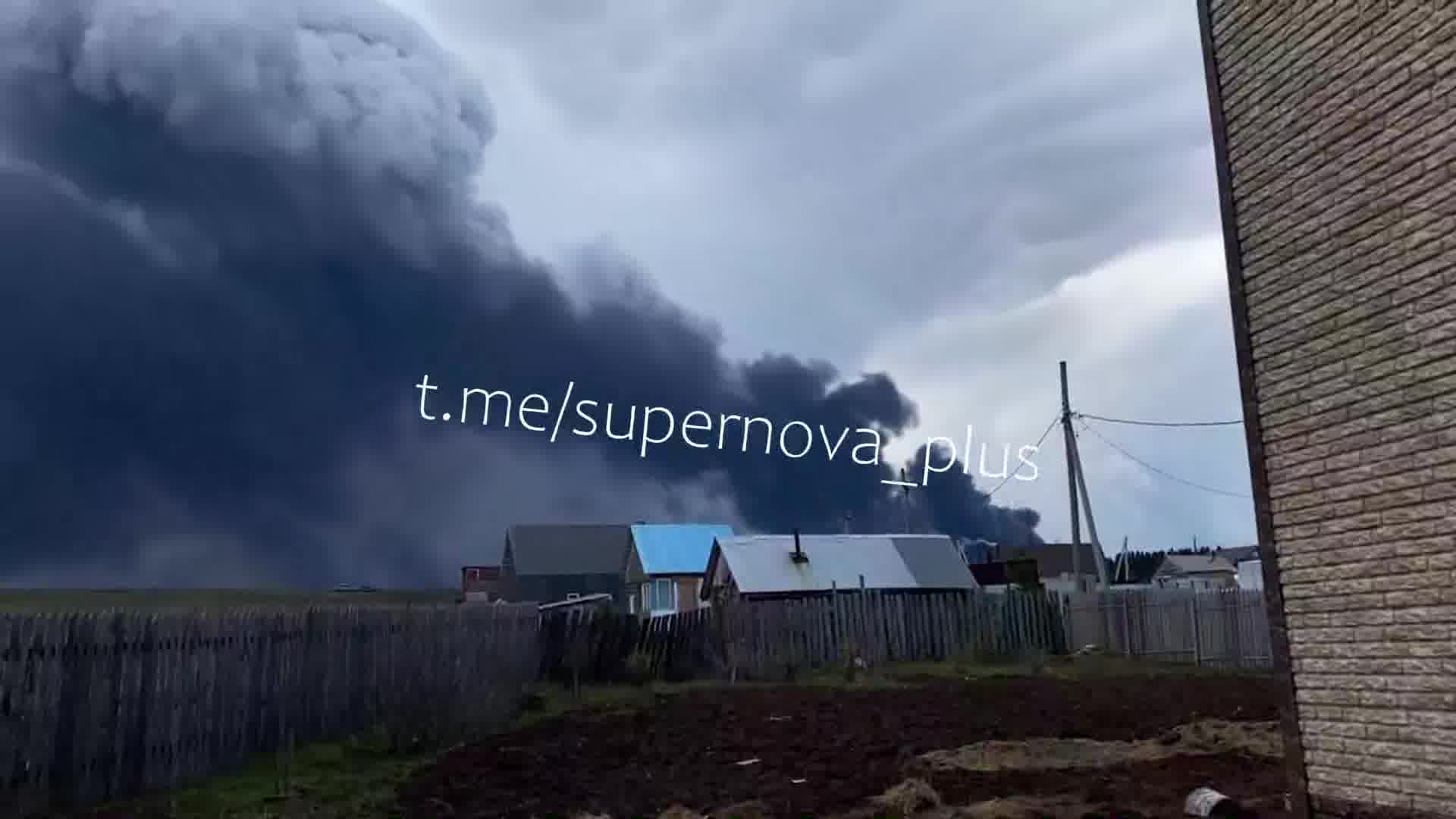 Thick smoke and rain with oil particles in Perm after drones raid