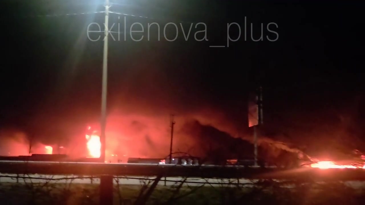 Fires after drones or missile strikes in Rostov