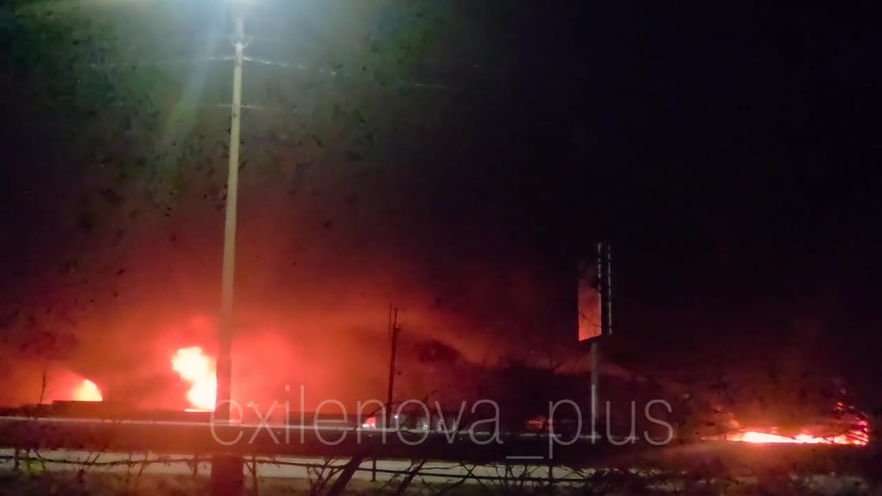 Fires after drones or missile strikes in Rostov