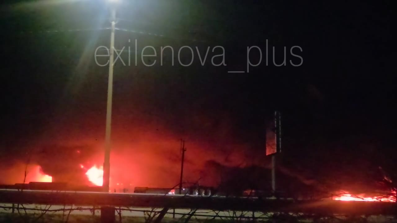 Fires after drones or missile strikes in Rostov