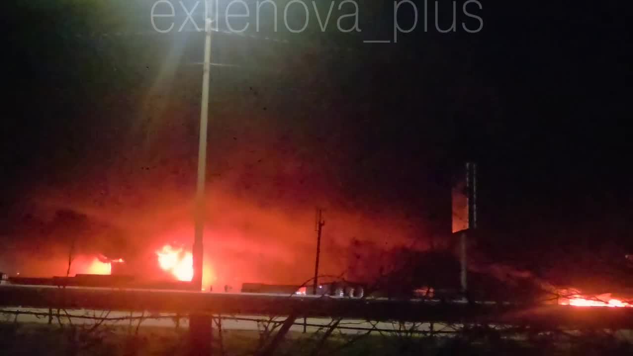 Fires after drones or missile strikes in Rostov