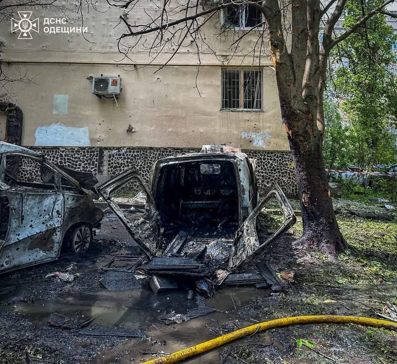 Damage to civilian property in Odesa as result of drone strike