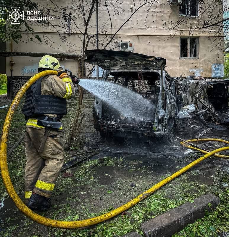 Damage to civilian property in Odesa as result of drone strike