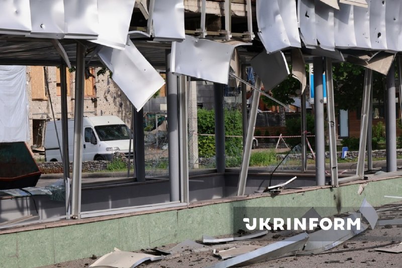 Damage in Kharkiv as result of drone strike