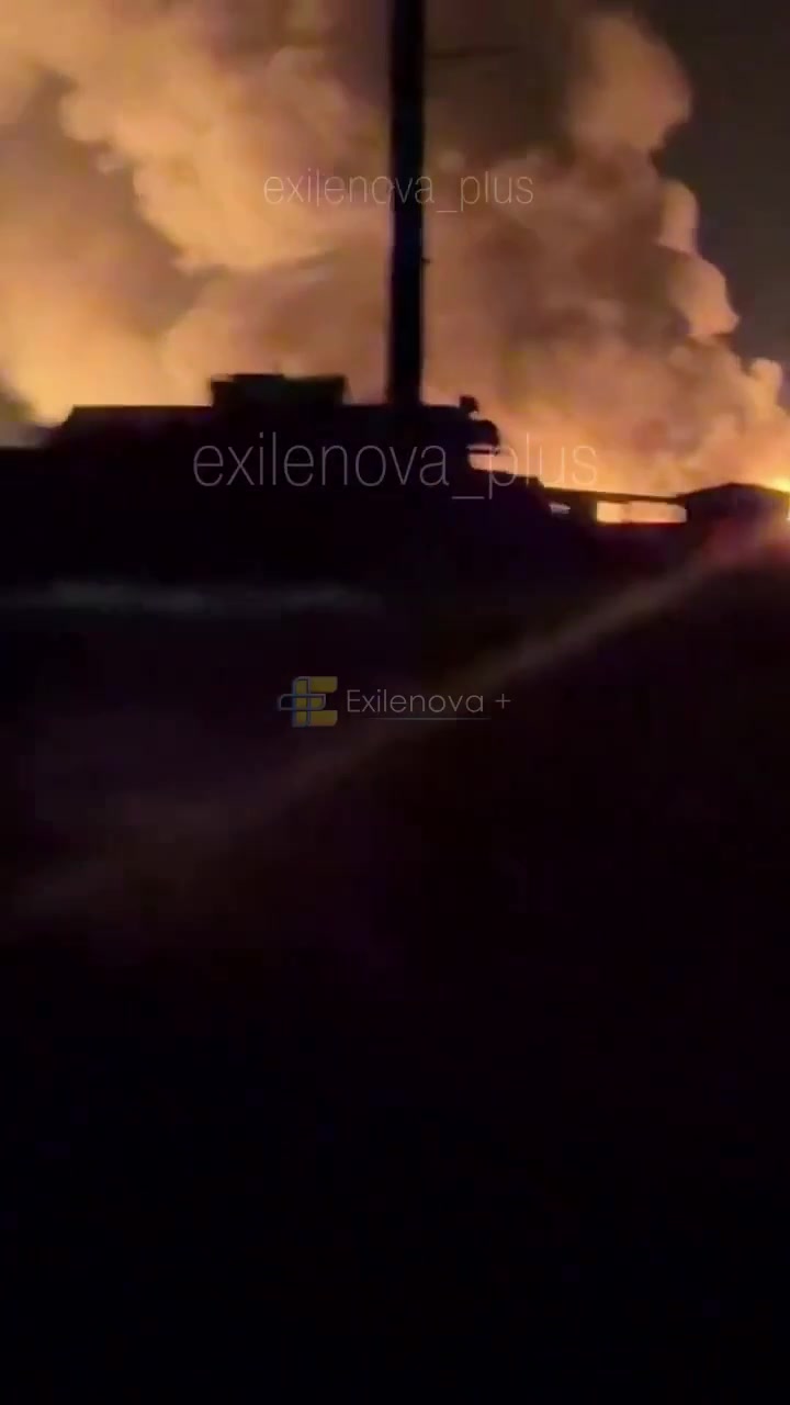 Fires after drones raid in occupied Henichesk of Kherson region