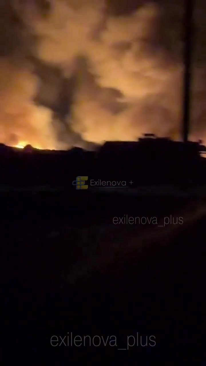 Fires after drones raid in occupied Henichesk of Kherson region