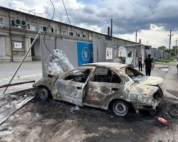 Russian ballistic missile strike in Dnipro city yesterday targeted warehouses of WFP with food 
