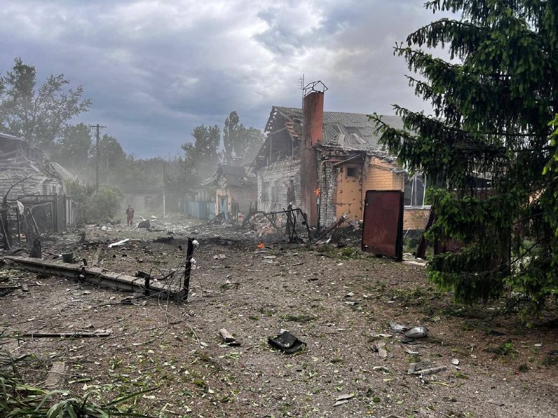 Damage after drones strikes in Pavlohrad