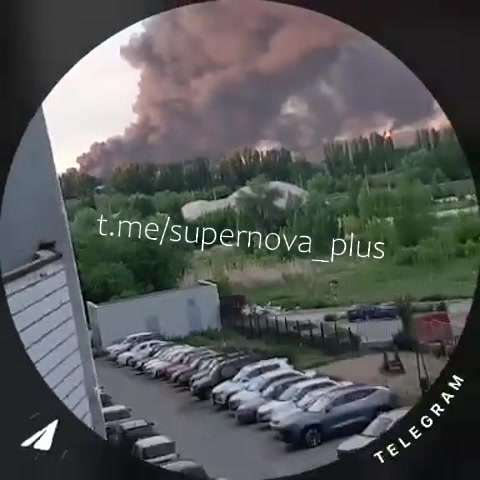 Smoke is rising over oil refinery in Saratov