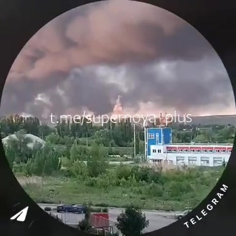 Smoke is rising over oil refinery in Saratov