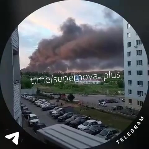 Smoke is rising over oil refinery in Saratov