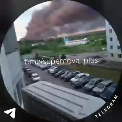 Smoke is rising over oil refinery in Saratov