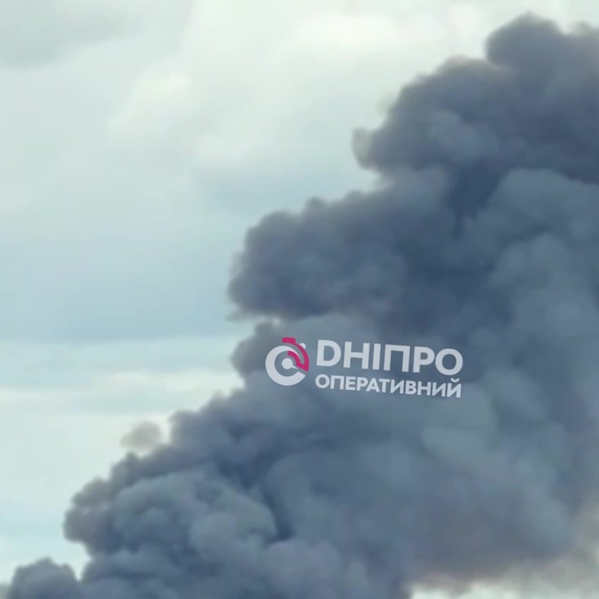 Smoke is rising in Dnipro city after explosions