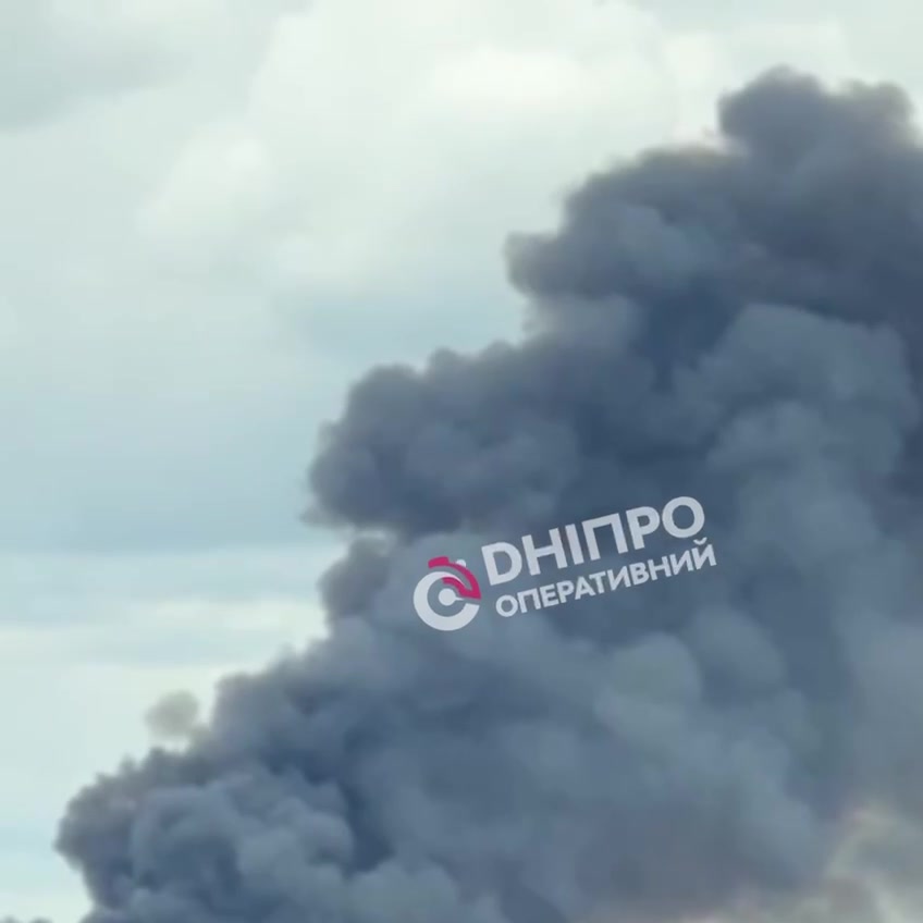 Smoke is rising in Dnipro city after explosions