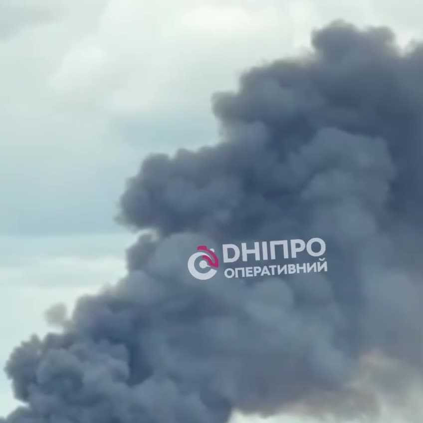 Smoke is rising in Dnipro city after explosions