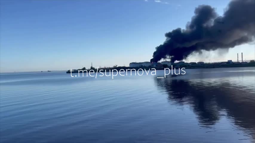 Smoke is rising over Kronstadt also