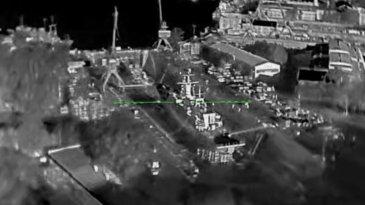 Ukrainian drones hit a Steregushchy-class corvette of the Russian Navy Boikiy in Kronshtadt, Saint-Petersburg