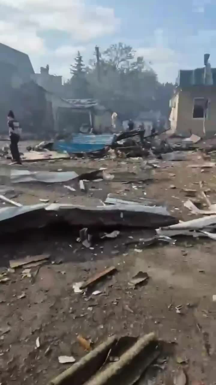Destruction in Vasylkivka of Dnipropetrovsk region as result of airstrikes