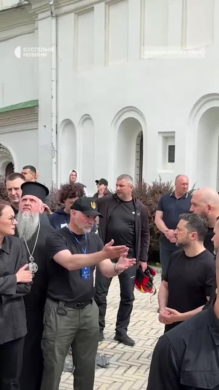 President Zelensky and PM Sviridenko has visited site of the Russian attack at Kyiv-Pechersk Lavra