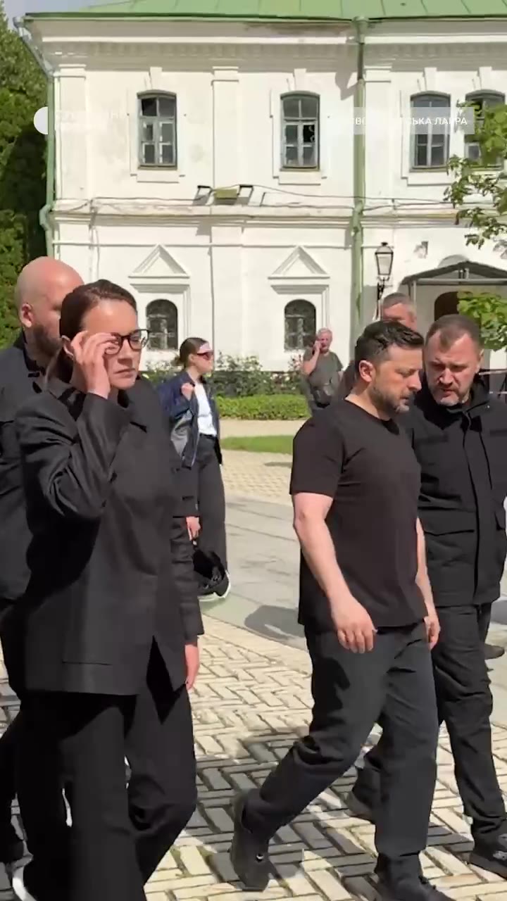 President Zelensky and PM Sviridenko has visited site of the Russian attack at Kyiv-Pechersk Lavra