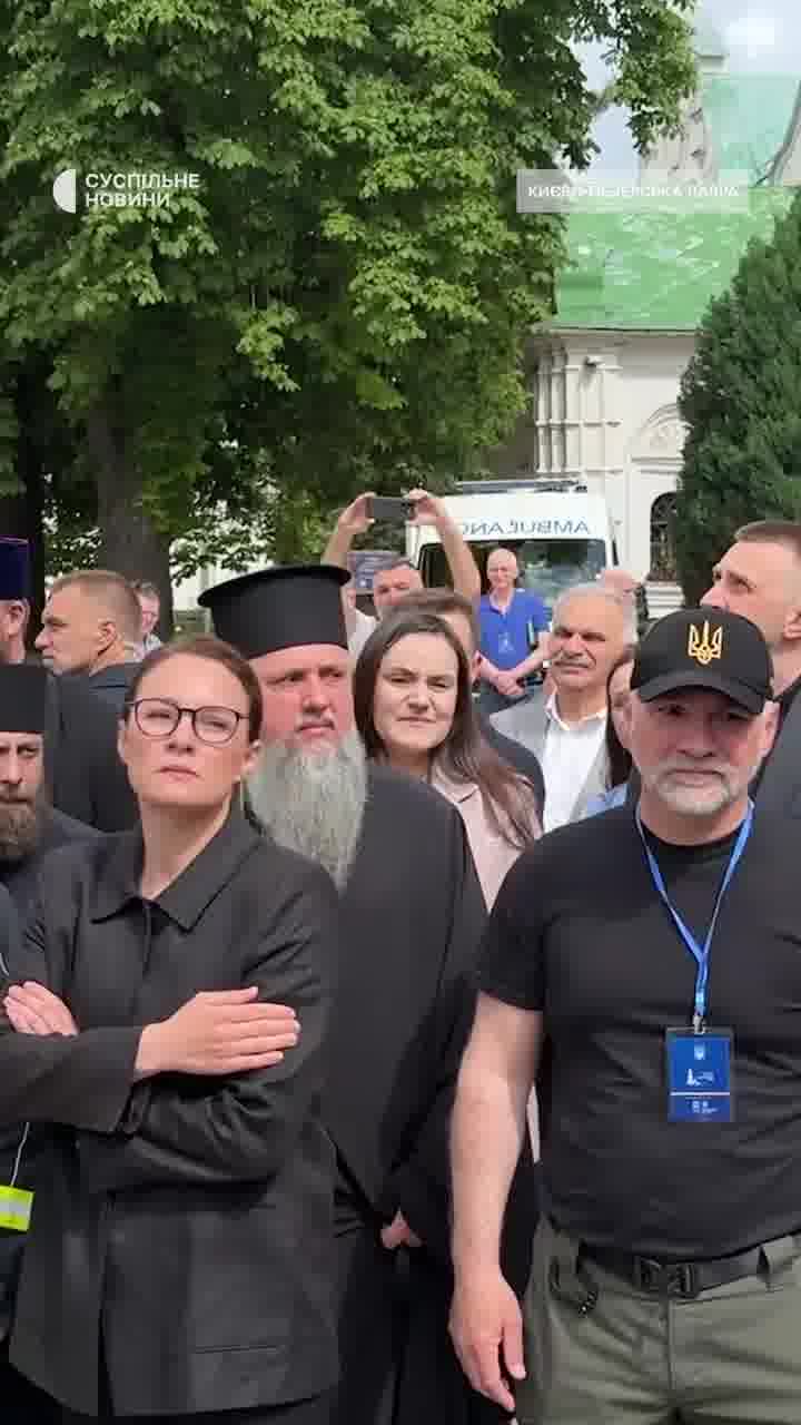 President Zelensky and PM Sviridenko has visited site of the Russian attack at Kyiv-Pechersk Lavra