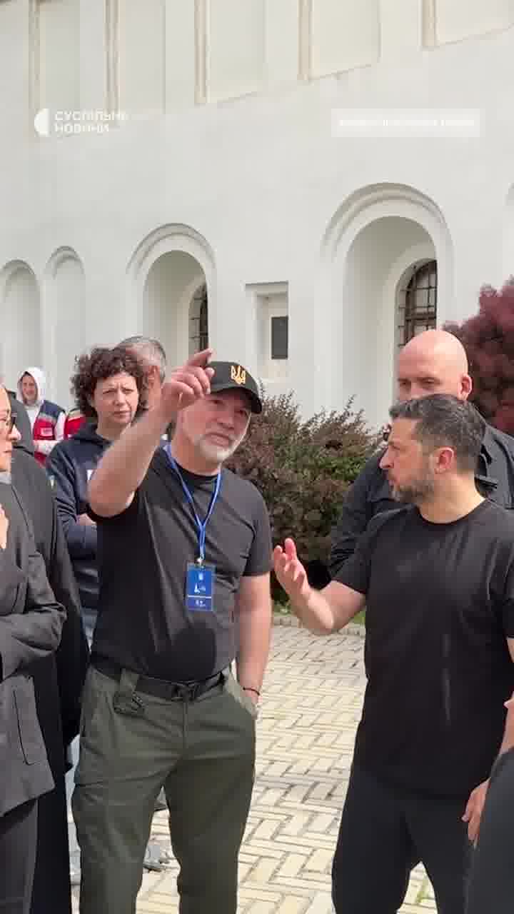 President Zelensky and PM Sviridenko has visited site of the Russian attack at Kyiv-Pechersk Lavra