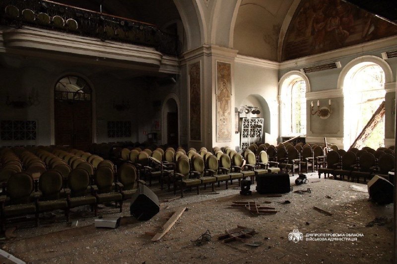 Damage to historical church in Dnipro city as result of Russian attack