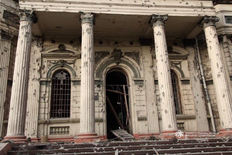 Damage to historical church in Dnipro city as result of Russian attack