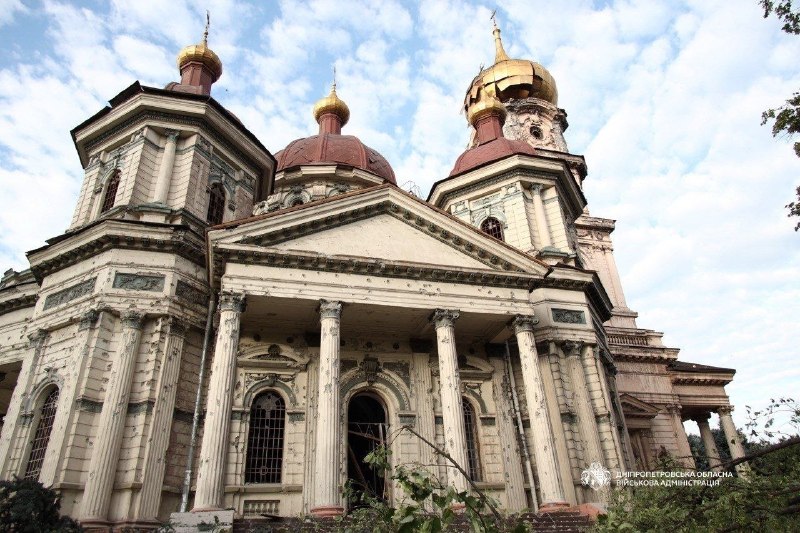 Damage to historical church in Dnipro city as result of Russian attack
