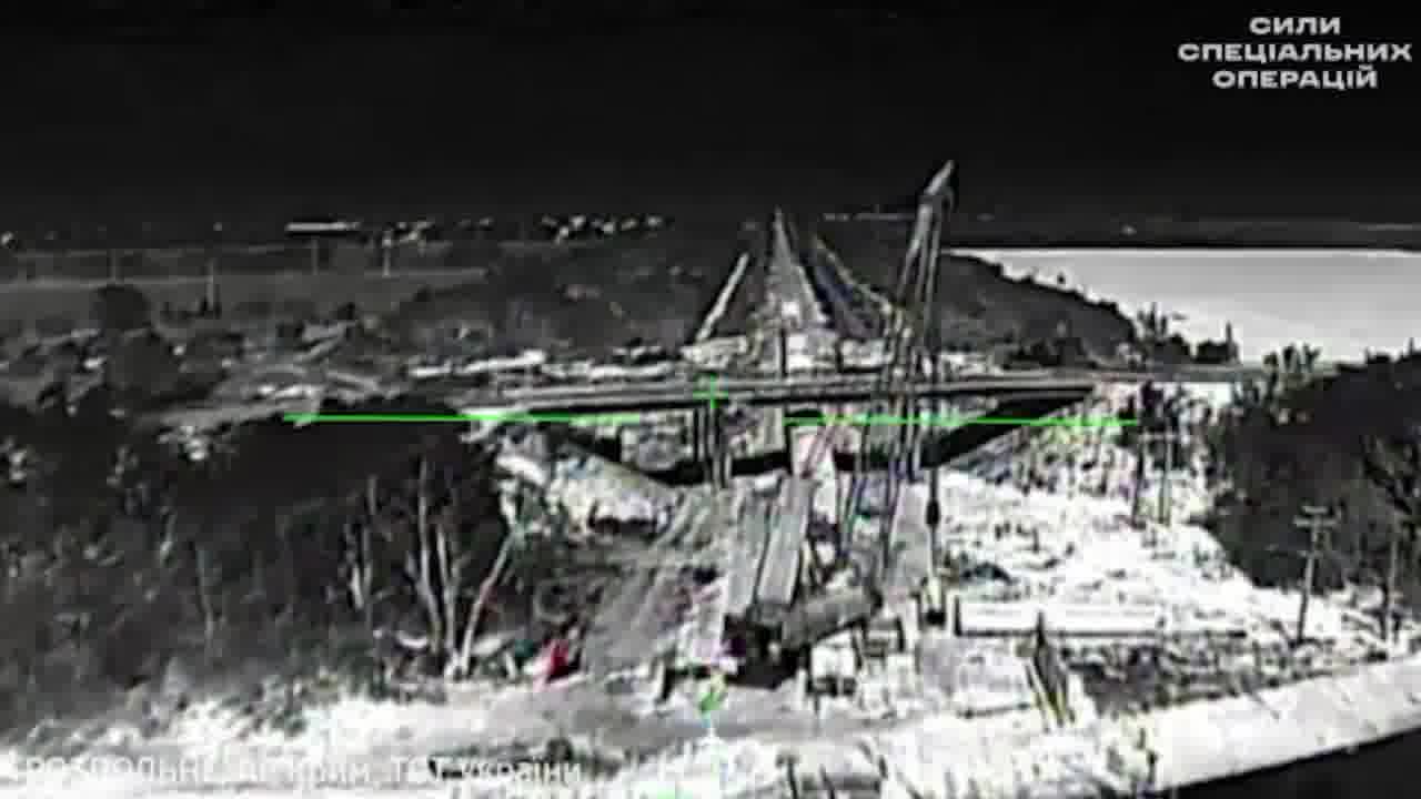 Video of the strike at the railway bridge near Rozdolne in occupied Crimea