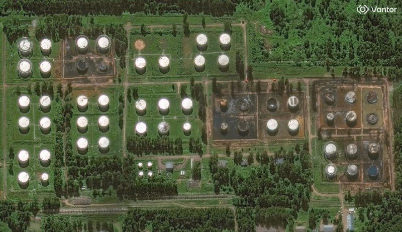 Satellite images of the consequences of recent Ukrainian drone strikes published by Vantor