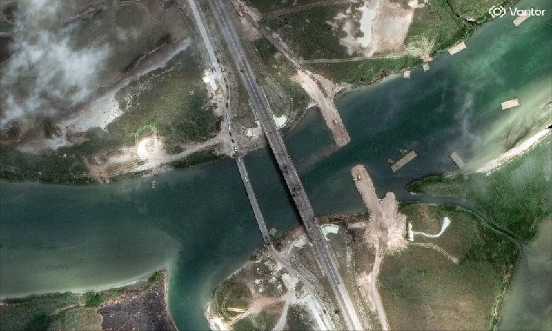 Satellite images of the consequences of recent Ukrainian drone strikes published by Vantor
