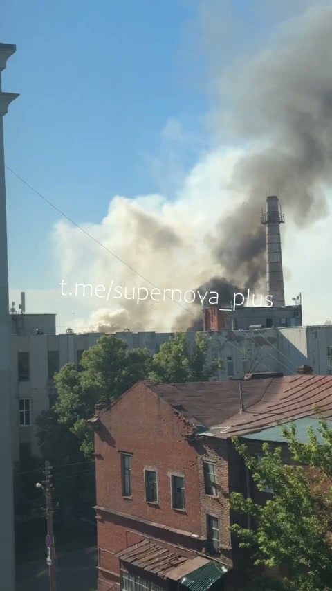 Fire after drones raid in Penza
