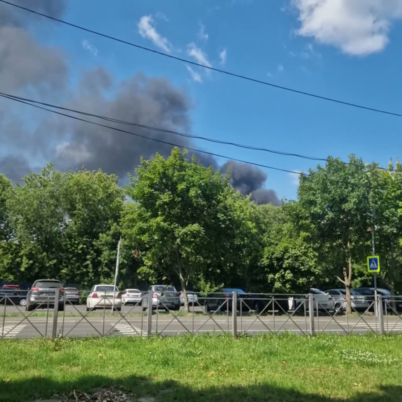 Fire reported at the power substation in Lyubertsy, Moscow region