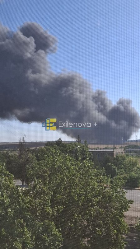 Fire at the fuel station in Berdyansk
