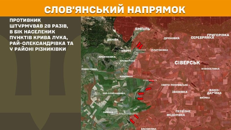 Enfrontaments a la direcció de Sloviansk ahir prop de Kryva Luka, Ray-Oleksandrivka i prop de Riznykivka, - informa l'Estat Major de les Forces Armades d'Ucraïna