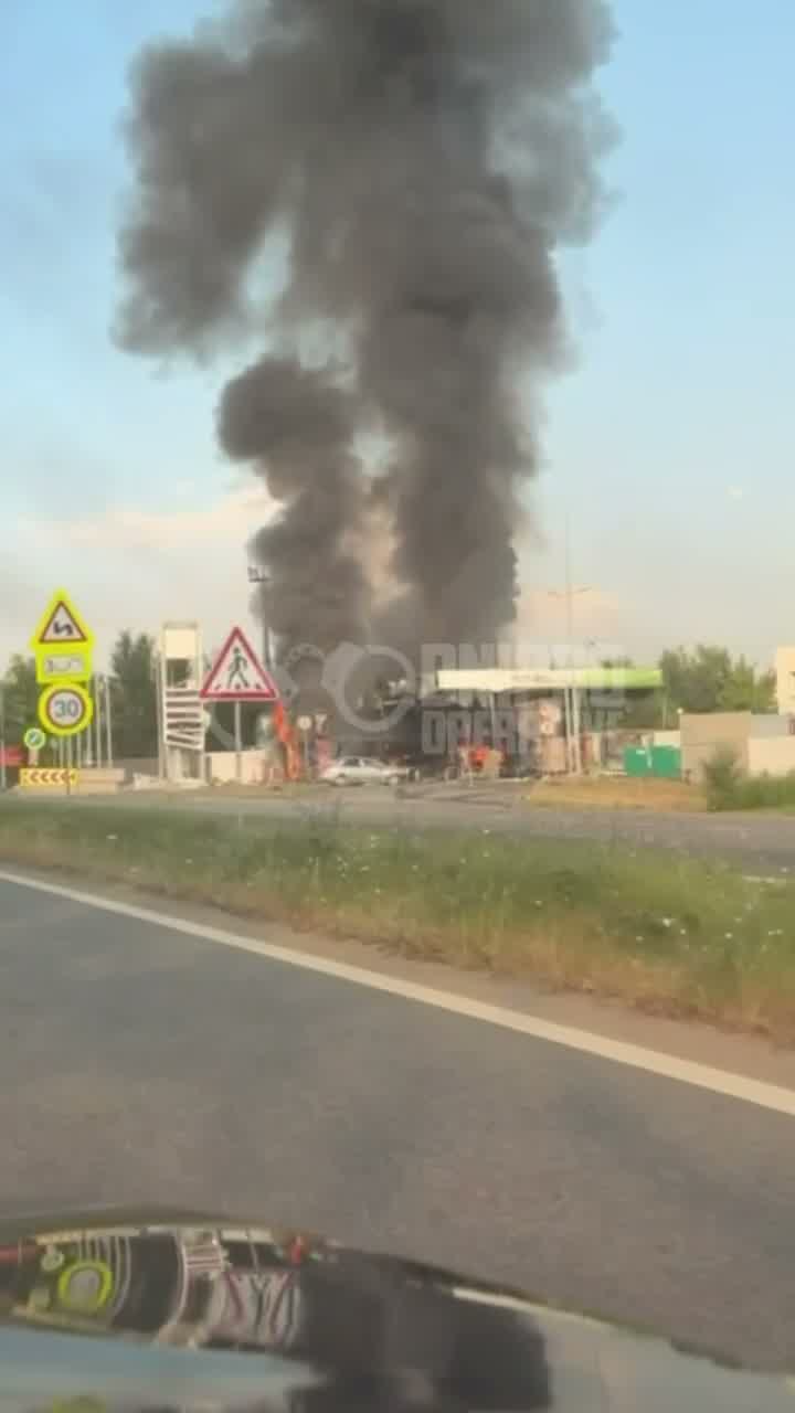 Drone hit at the fuel station near Krynychky, Dnipropetrovsk region
